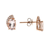 Julia 10K Rose Gold Oval-Cut Morganite Earrings