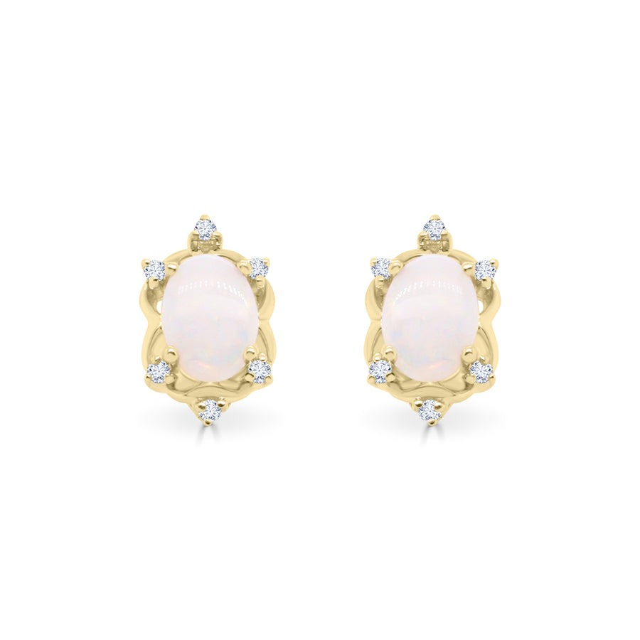 Ami 10K Yellow Gold Oval-Shape Natural African Opal Earring