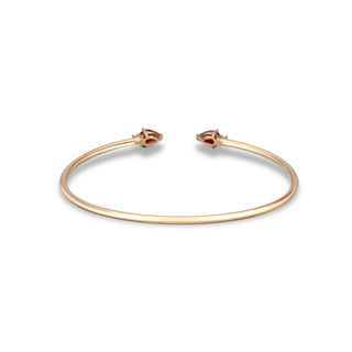 Ximena 10K Yellow Gold Pear-Cut Mozambique Ruby Bangle