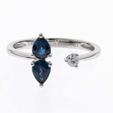 Denver 14K White Gold Pear-Cut Ceylon Blue Sapphire Ring