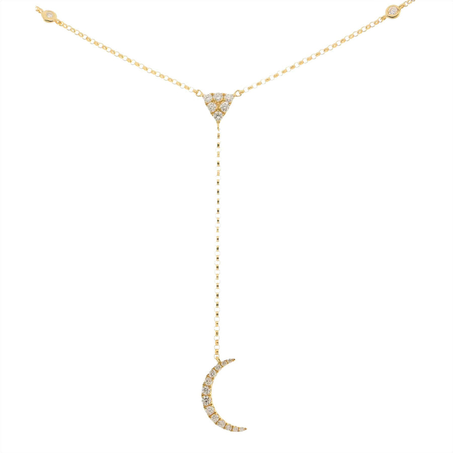 Eleanor 10K Yellow Gold Round-Cut White Diamond Necklace