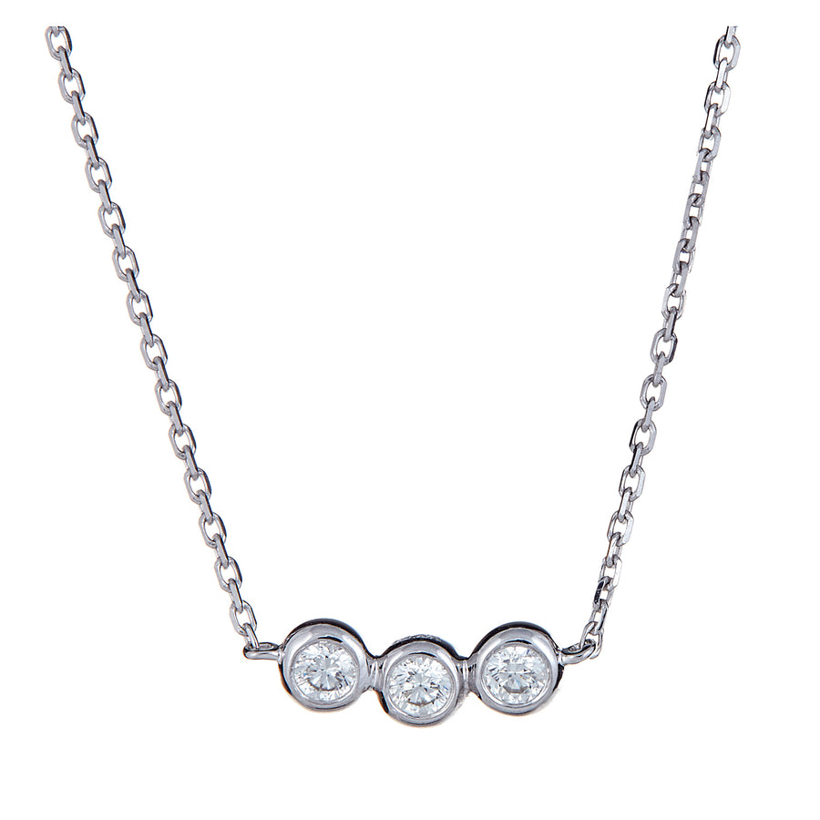 Parker 10K White Gold Round-Cut White Diamond Necklace