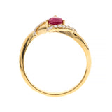 Lilah 10K Yellow Gold Pear-Cut Mozambique Ruby Ring