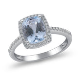 Sydney 14K White Gold Cushion-Cut Brazilian Aquamarine Ring