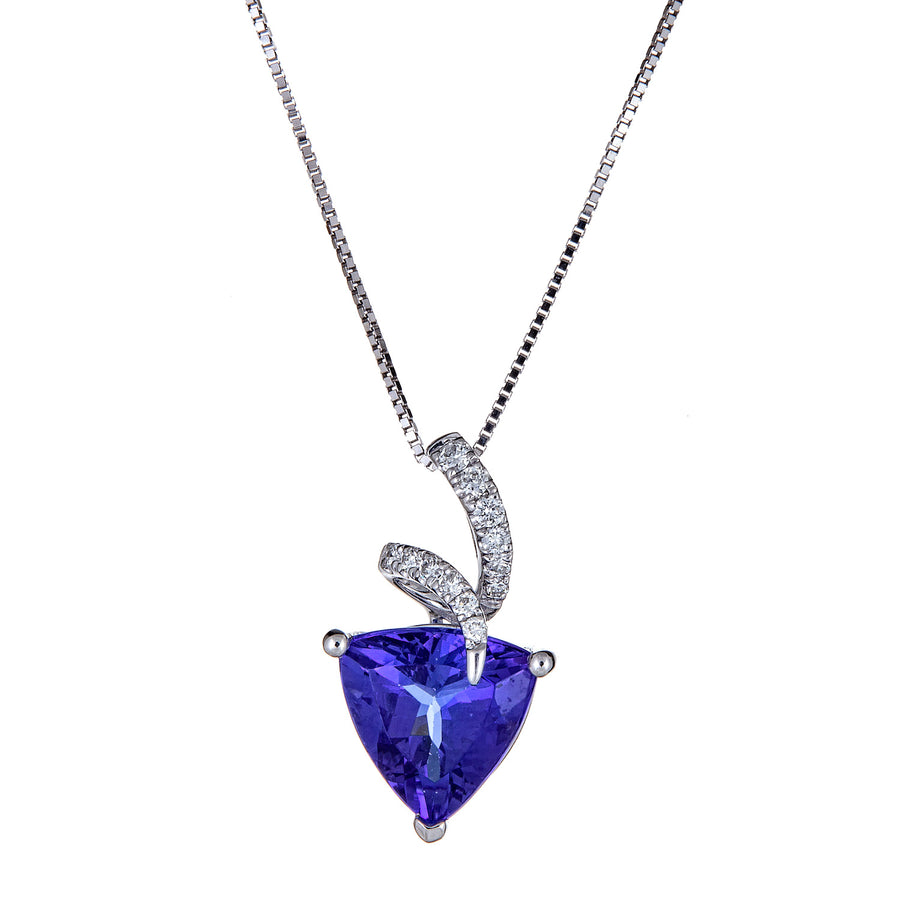 Madelyn 14K White Gold Trillion-Cut Tanzanite Pendant