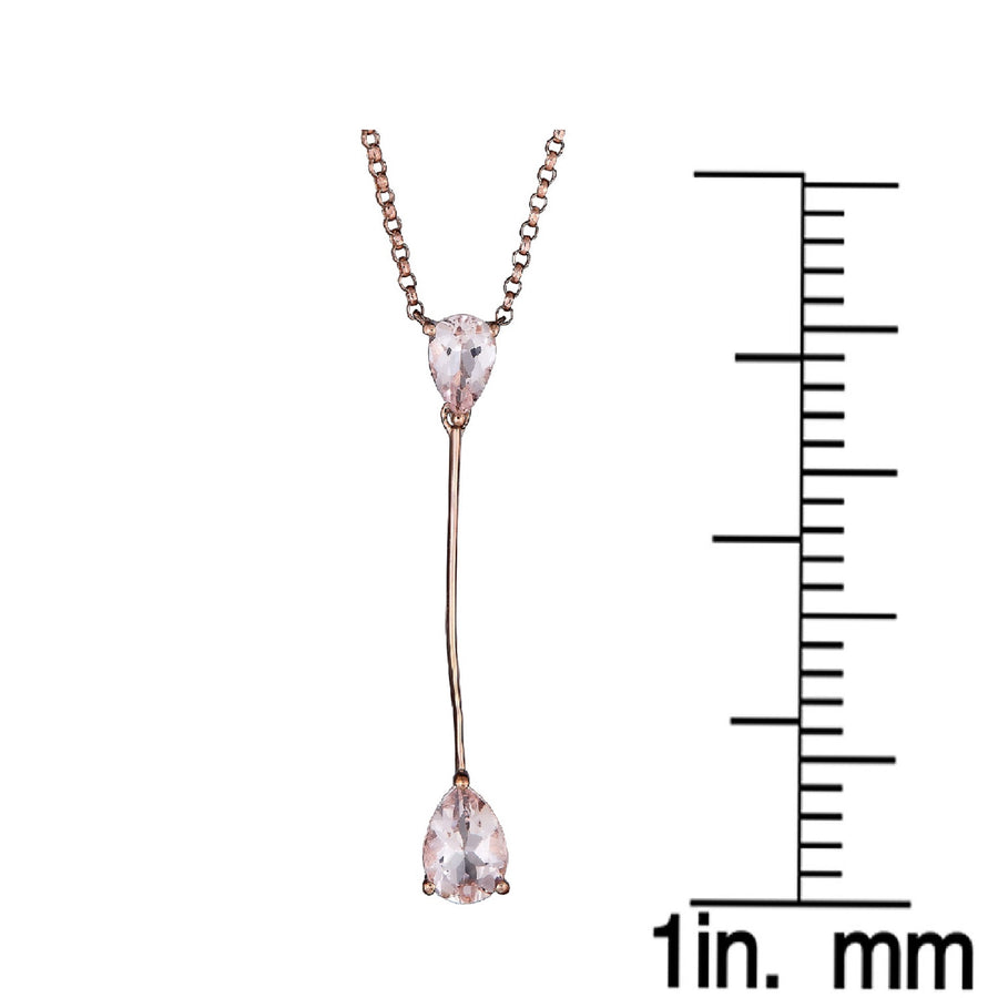 Cecilia 10K Rose Gold Pear-Cut Madagascar Morganite Necklace