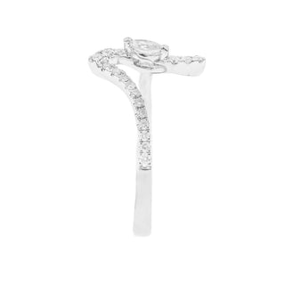 Megan 10K White Gold Marquise-Cut White Diamond Ring