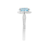 Savanna 14K White Gold Oval-Cut Blue Zircon Ring