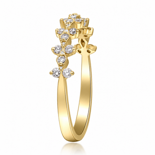 Leia 14K Yellow Gold Round-Cut White Diamond Ring