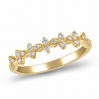 Leia 14K Yellow Gold Round-Cut White Diamond Ring