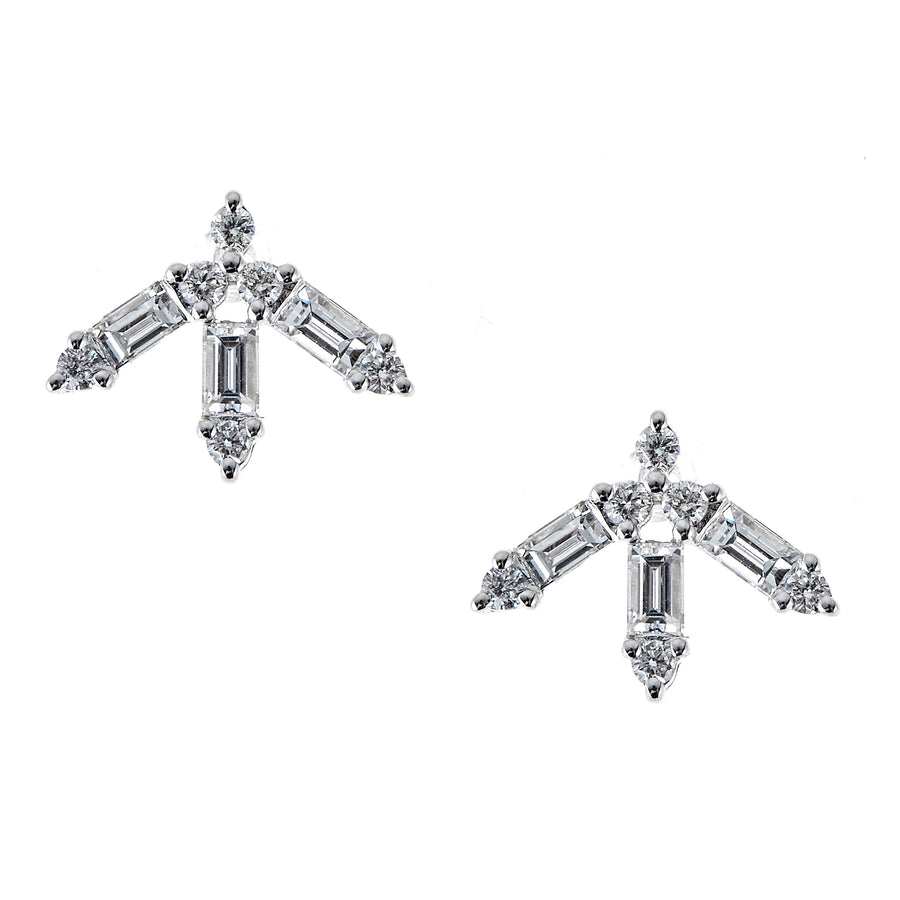 Jordyn 18K White Gold Baguette-Cut White Diamond Earrings