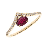 Alisson 10K Yellow Gold Oval-Cut Mozambique Ruby Ring