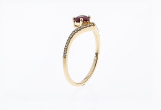 Alisson 10K Yellow Gold Oval-Cut Mozambique Ruby Ring