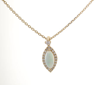 Joyce 10K Yellow Gold Round-Cut Natural African Opal Pendant