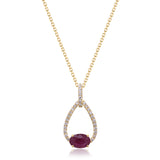Vivienne 10K Yellow Gold Oval-Cut Mozambique Ruby Pendants