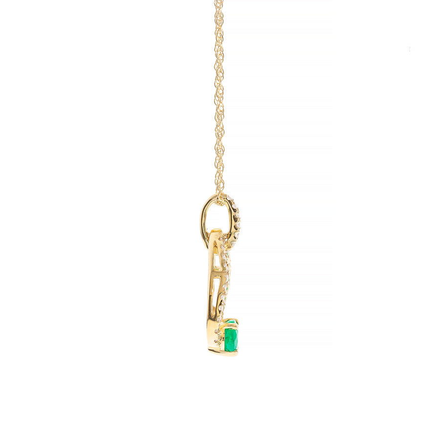 Genesis 10K Yellow Gold Oval-Cut Natural Zambian Emerald Pendant