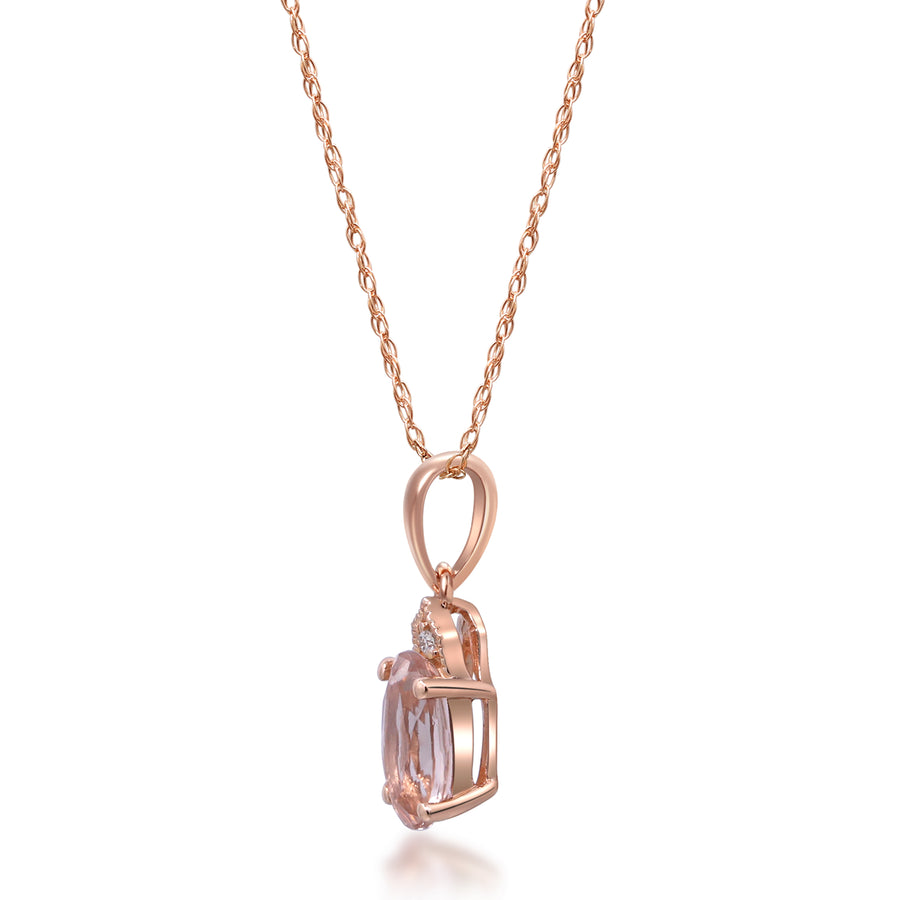 Mila 10K Rose Gold Oval-Cut Morganite Pendant