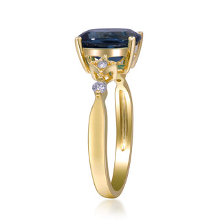 Kennedi 10K Yellow Gold Cushion-Cut Brazilian London Blue Topaz Ring