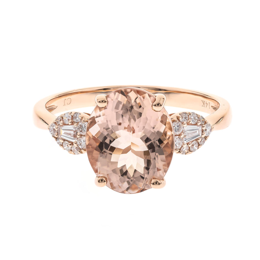 Keyla 14K Rose Gold Oval-Cut Madagascar Morganite Ring