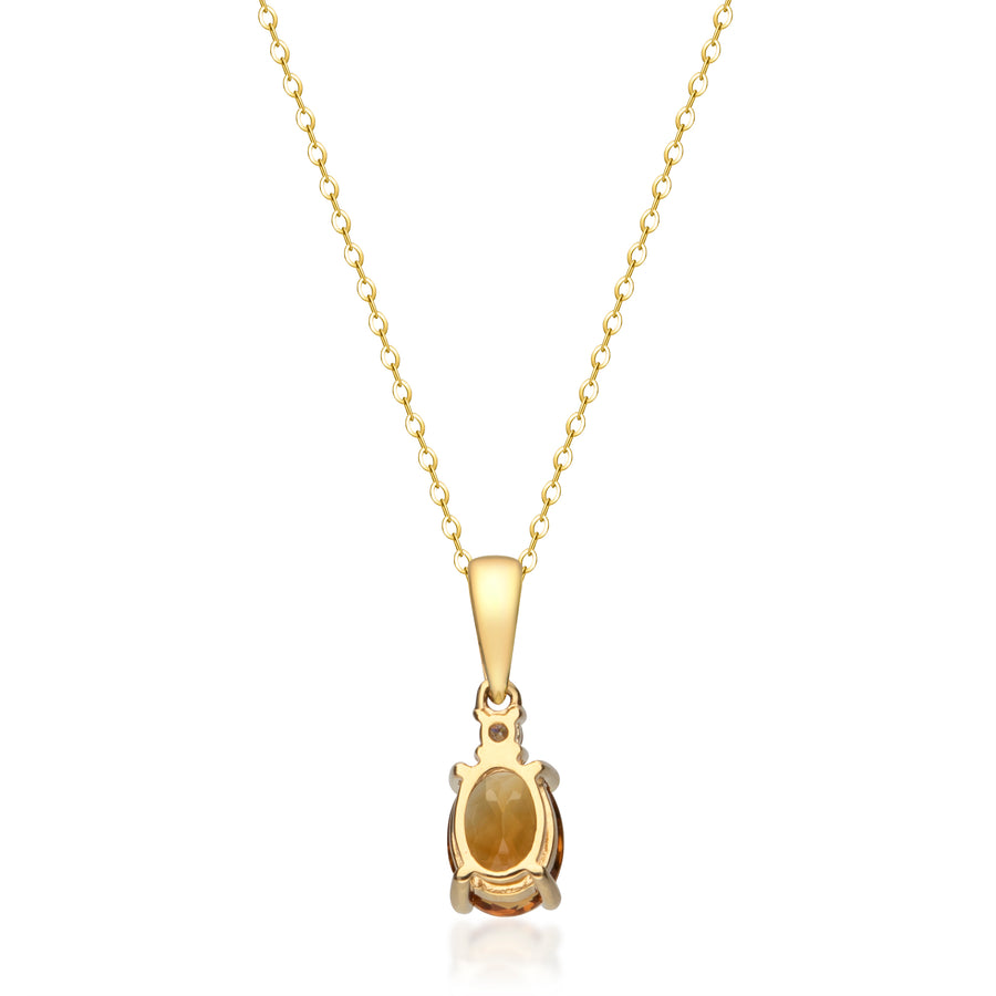 Brielle 14K Yellow Gold Oval-Cut Brazilian Citrine Pendant