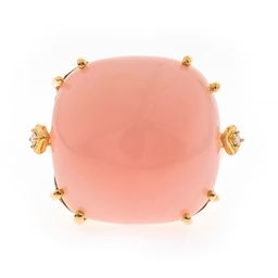 Sofia 14K Yellow Gold Cushion-Cab Pink Opal Ring