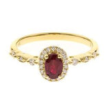 Chana 10K Yellow Gold Oval-Cut Mozambique Ruby Ring