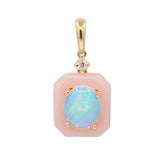 Ethiopian Opal and Pink Opal Halo Pendant