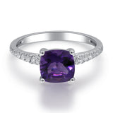 Alina 10K Yellow Gold Cushion-Cut Amethyst Ring
