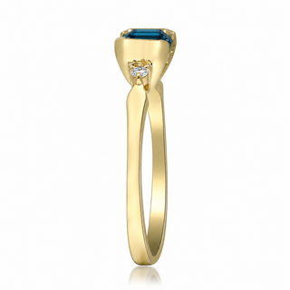 Kaylin 10K Yellow Gold Emerald-Cut Brazilian London Blue Topaz Ring
