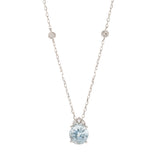 Alora 14K White Gold Round-Cut Brazilian Aquamarine Pendant