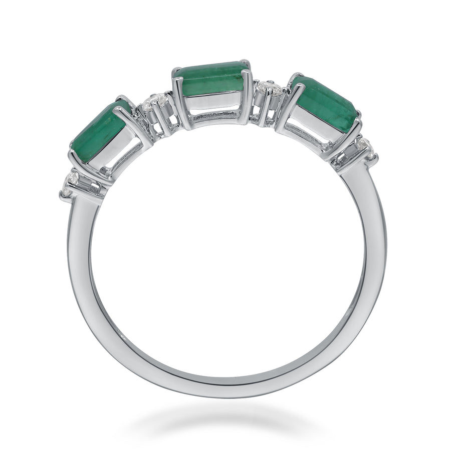 Willow 14K White Gold Emerald-Cut Emerald Ring