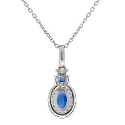 Stephanie 10K White Gold Oval-Cut Ceylon Blue Sapphire Pendant