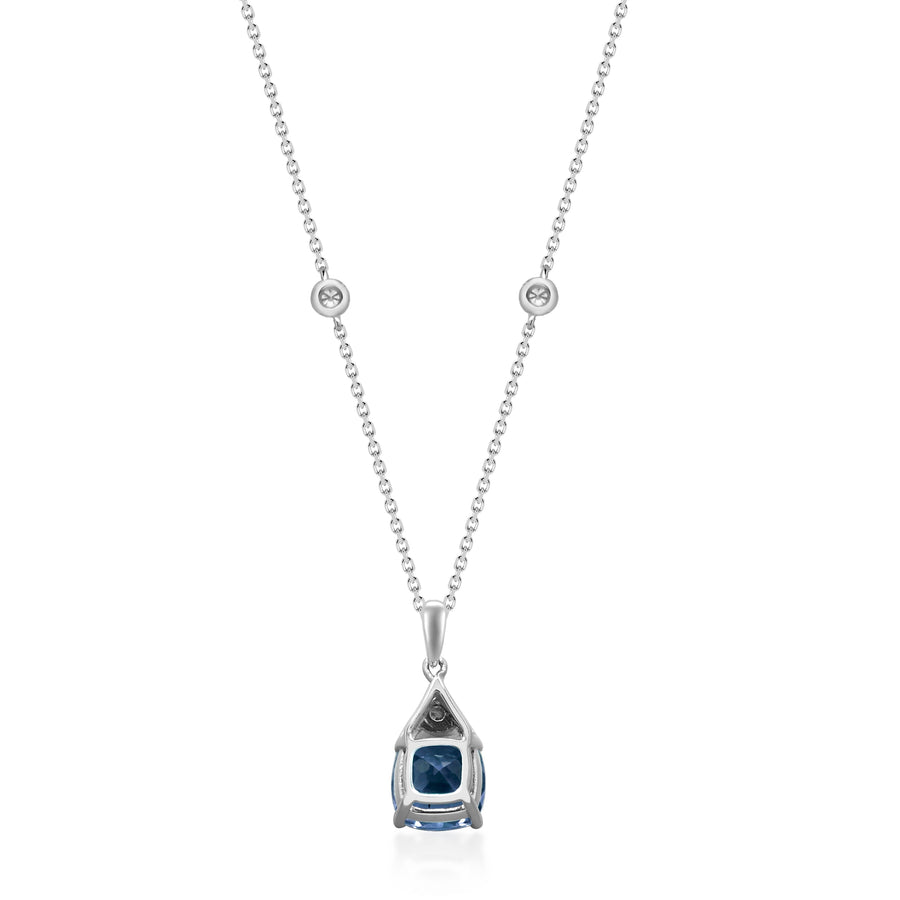 Bailey 14K White Gold Cushion-Cut Brazilian London Blue Topaz Pendant