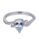 Brielle 10K White Gold Pear-Cut Aquamarine Ring