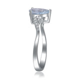 Brielle 10K White Gold Pear-Cut Aquamarine Ring