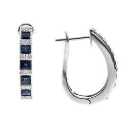 Billie 14K White Gold Round-Cut Ceylon Blue Sapphire Earring