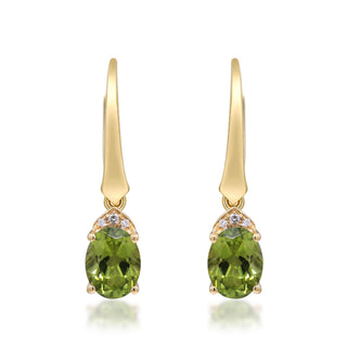Valerie 14K Yellow Gold Oval-Cut Peridot Earrings