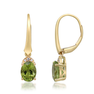 Valerie 14K Yellow Gold Oval-Cut Peridot Earrings