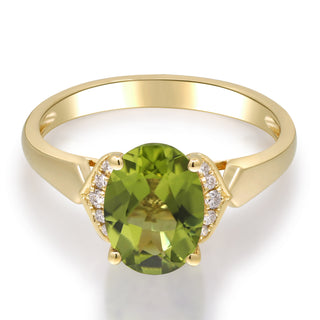 Kali 14K Yellow Gold Oval-Cut Peridot Ring