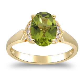 Kali 14K Yellow Gold Oval-Cut Peridot Ring