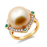Alyssa 14K Yellow Gold Round-cut Pearl Ring