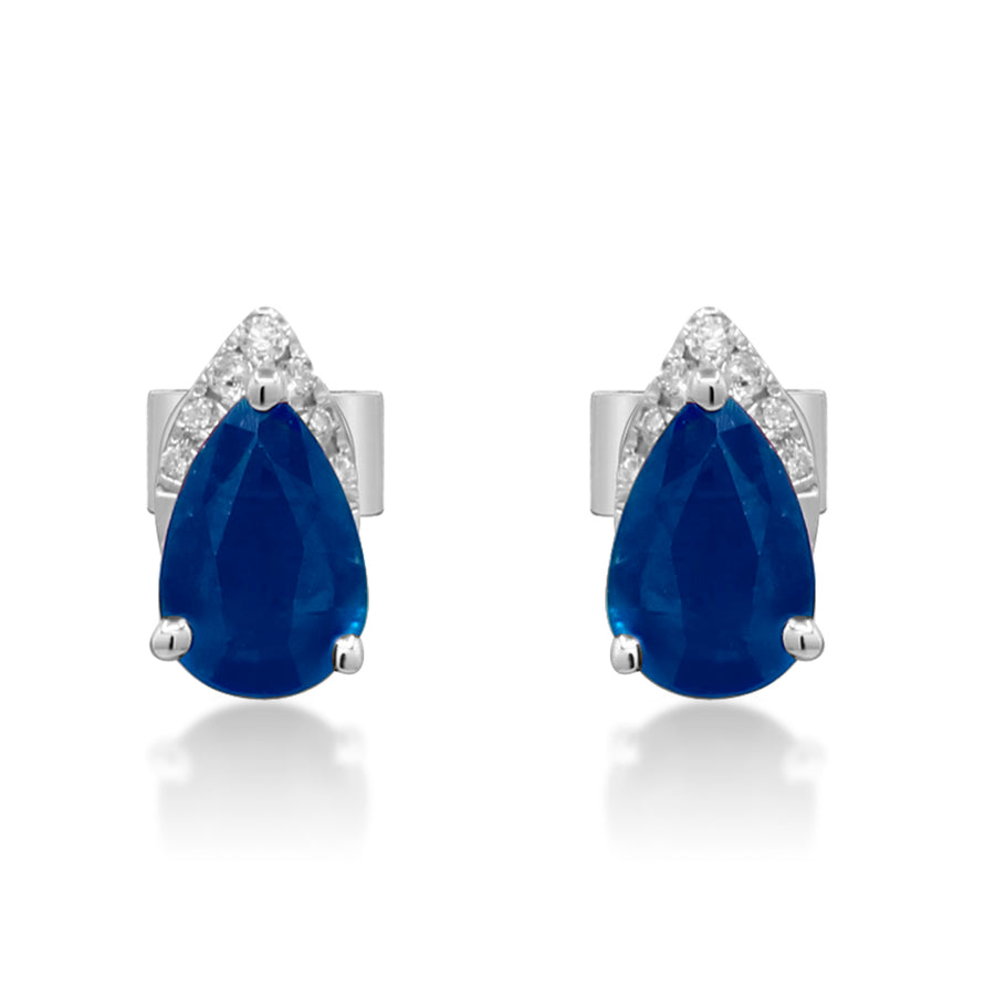 Eliana 10K White Gold Pear-Cut Ceylon Blue Sapphire Earrings