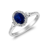 Lillian 14K White Gold Oval-Cut Blue Sapphire Ring