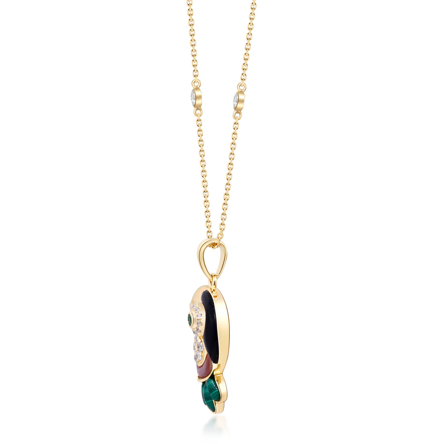 Adia 14K Yellow Gold Round-Cut Natural Zambian Emerald Pendant