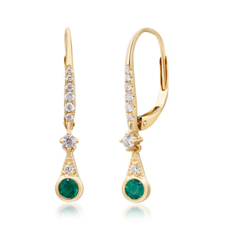 Elena 14K Yellow Gold Round-Cut Emerald Earrings