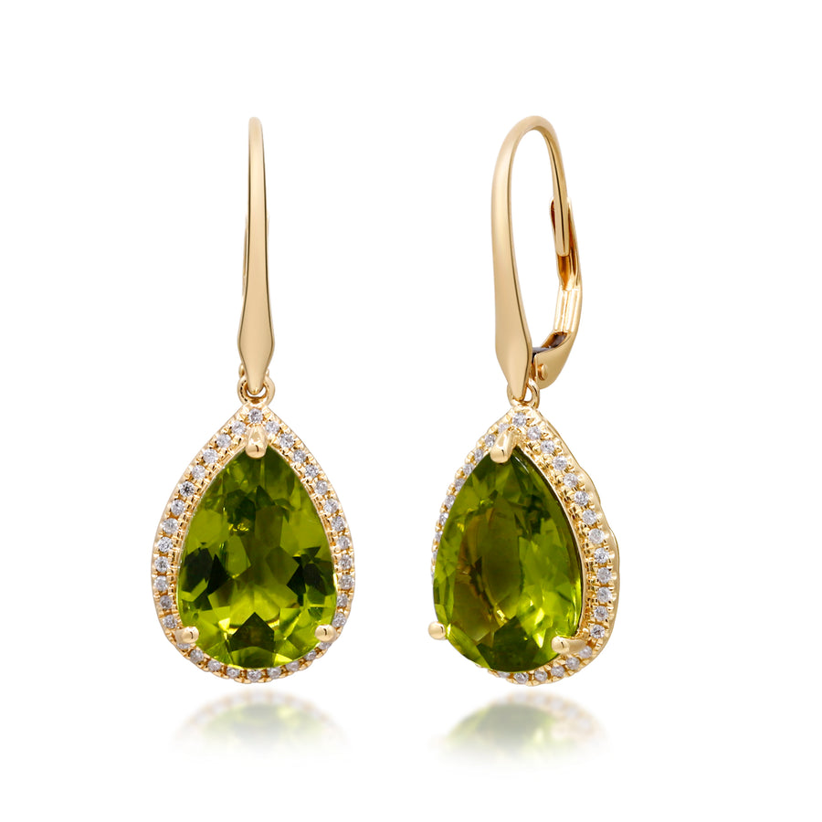 Halle 14K Yellow Gold Pear-Cut Manchurian Peridot Earring