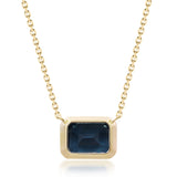 Clara 14K Yellow Gold Emerald-Cut Brazilian London Blue Topaz Pendant