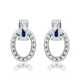 Leilani 14K White Gold Baguette-Cut Blue Sapphire Earrings
