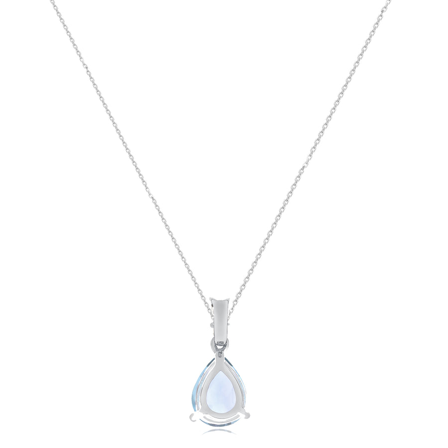 Emmie 10K White Gold Pear-cut Brazilian Aquamarine Pendant