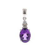 Samantha 10K White Gold Oval-Cut Brazilian Amethyst Pendant
